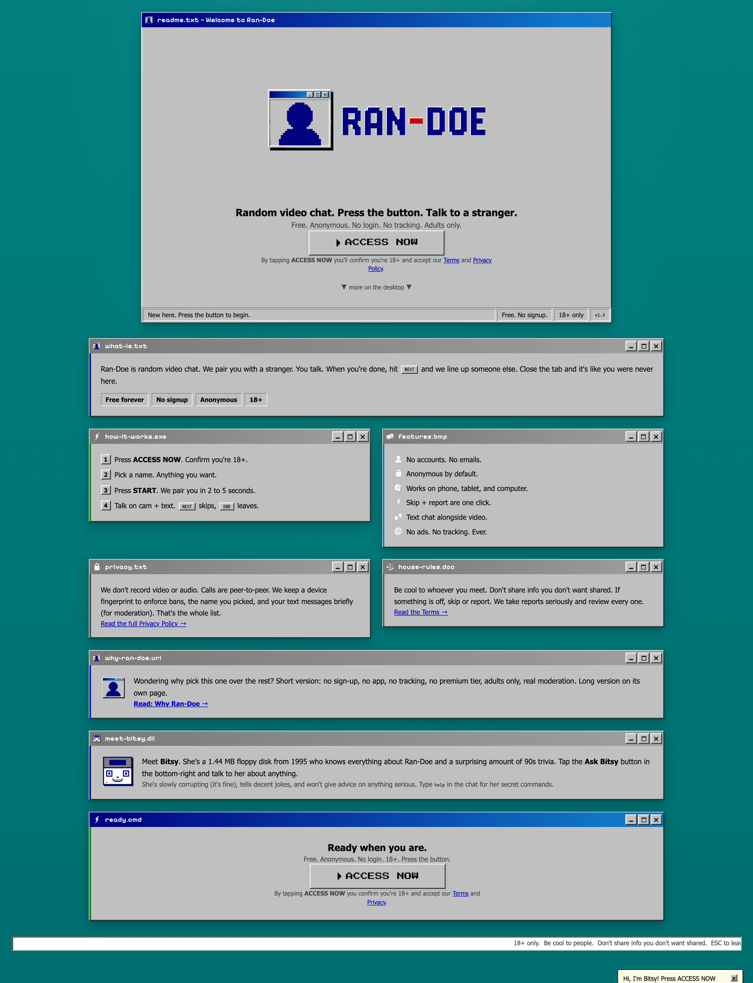 Ran-Doe, full project view, web · real-time · webrtc by Azalea Cyber Development